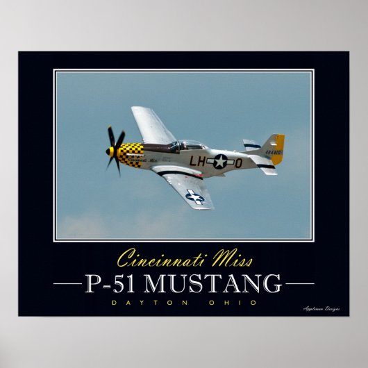 Cincinnati Miss P-51 Mustang Poster (Voorkant)