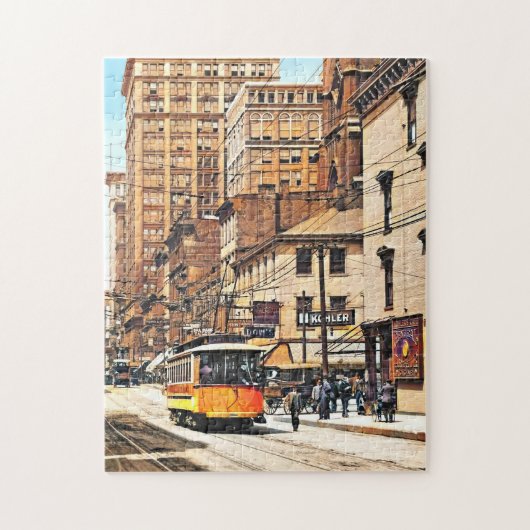 Cincinnati OH - 4th en Main Streets met Trolley Legpuzzel (Verticaal)