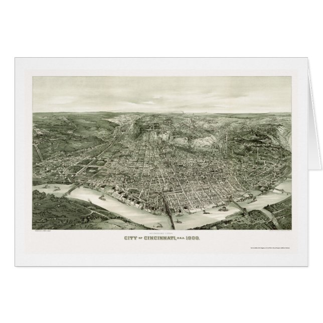 Cincinnati, OH Panoramic Map - 1900 (Voorkant Horizontaal)
