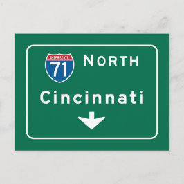 Cincinnati, OH Road Sign Briefkaart