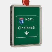 Cincinnati, OH Road Sign Metalen Ornament (Rechts)