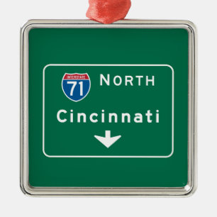 Cincinnati, OH Road Sign Metalen Ornament