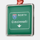Cincinnati, OH Road Sign Metalen Ornament (Links)