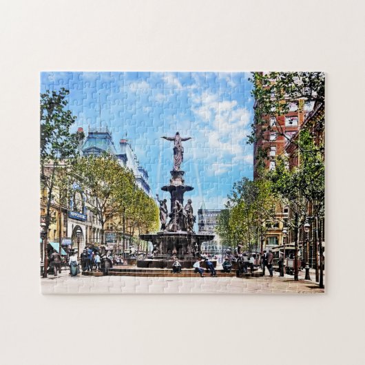 Cincinnati OH - Tyler-Davidson fontein c1906 Legpuzzel (Horizontaal)