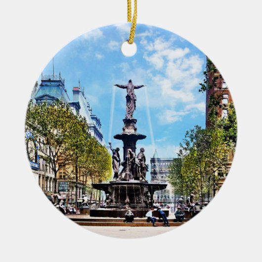Cincinnati OH - Tyler-Davidson Fountain c1906 Keramisch Ornament (Voorkant)