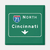 Cincinnati, OH verkeersbord Magneet (Voorkant)