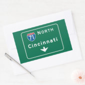 Cincinnati, OH verkeersbord Rechthoekige Sticker (Envelop)