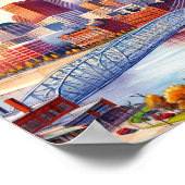 Cincinnati Ohio Beroemde Reisplaatsen waterverf Poster (Hoek)