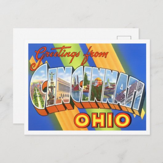 Cincinnati, Ohio Big Letters Briefkaart (Voorkant / Achterkant)