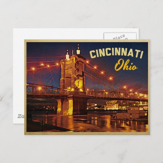 Cincinnati Ohio Bridge Briefkaart (Voorkant / Achterkant)