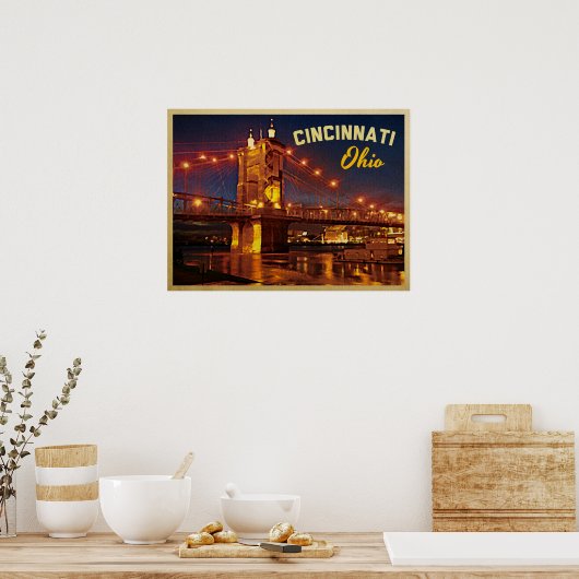 Cincinnati Ohio Bridge Poster (Keuken)