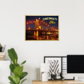 Cincinnati Ohio Bridge Poster (Thuiskantoor)