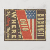 Cincinnati Ohio Briefkaart (Voorkant)