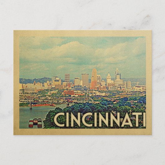 Cincinnati Ohio Briefkaart Vintage Travel (Voorkant)