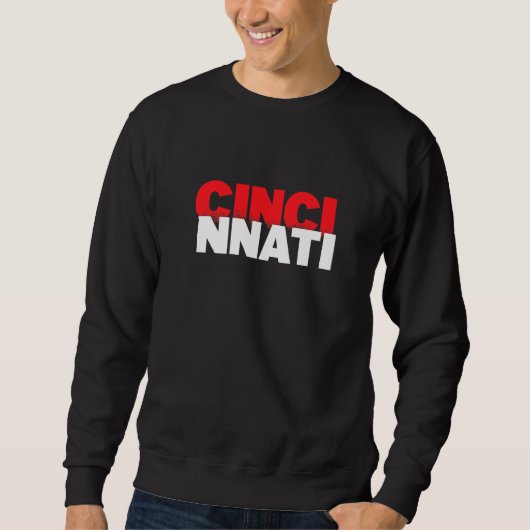 Cincinnati Ohio, Cincy City White Red Graphic Trui (Voorkant)