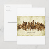 Cincinnati Ohio Cityscape Uitnodiging Briefkaart (Voorkant / Achterkant)