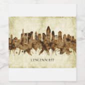 Cincinnati Ohio Cityscape Wijn Etiket (Enkel label)