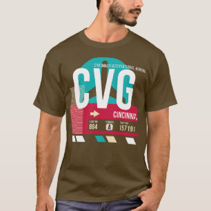 Cincinnati Ohio CVG luchthavencode Bagage Label E T-shirt