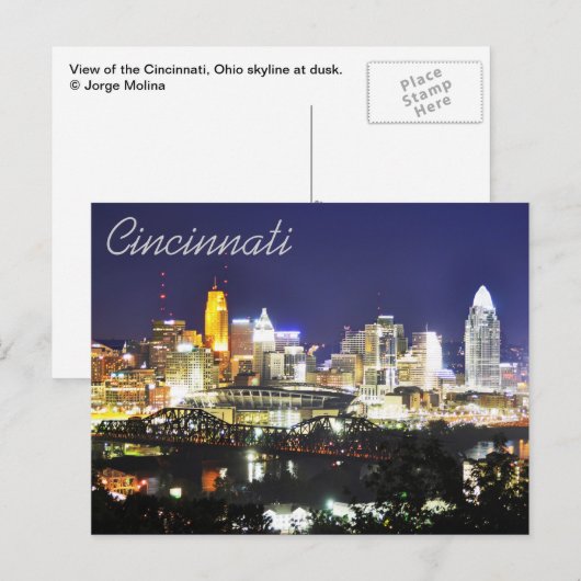 Cincinnati, Ohio, de Queen City. Briefkaart (Voorkant / Achterkant)
