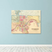 Cincinnati, Ohio en omgeving Canvas Afdruk (Insitu (Houten vloer))
