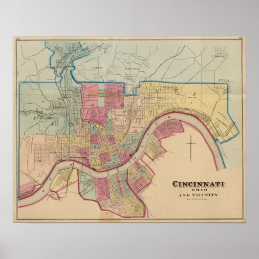 Cincinnati, Ohio en omgeving Poster (Voorkant)