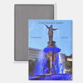 Cincinnati Ohio - Fountain Square Magnet (Voorkant / Achterkant)