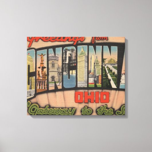 Cincinnati, Ohio (Gateway to the South) Canvas Afdruk (Voorkant)