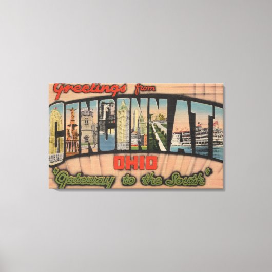 Cincinnati, Ohio (Gateway to the South) Canvas Afdruk (Voorkant)