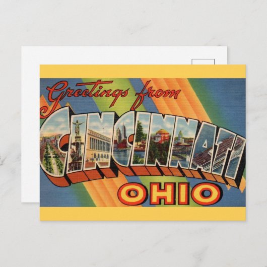 Cincinnati Ohio Groet Briefkaart (Voorkant / Achterkant)