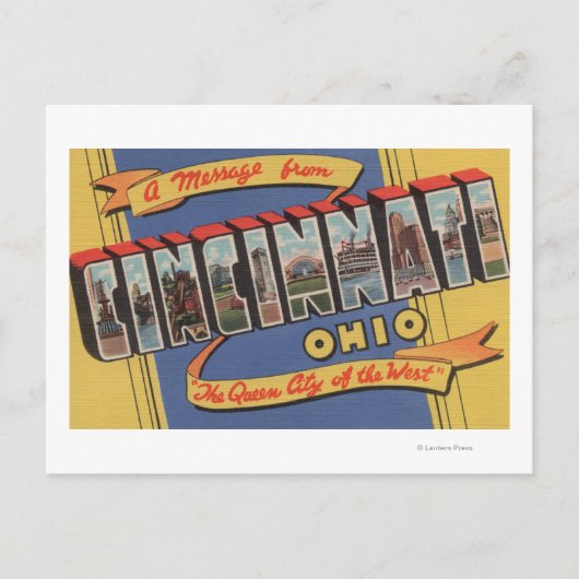 Cincinnati, Ohio - Grote letterscènes Briefkaart (Voorkant)