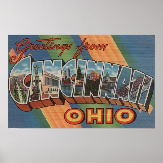 Cincinnati, Ohio - Grote letterscènes Poster (Voorkant)