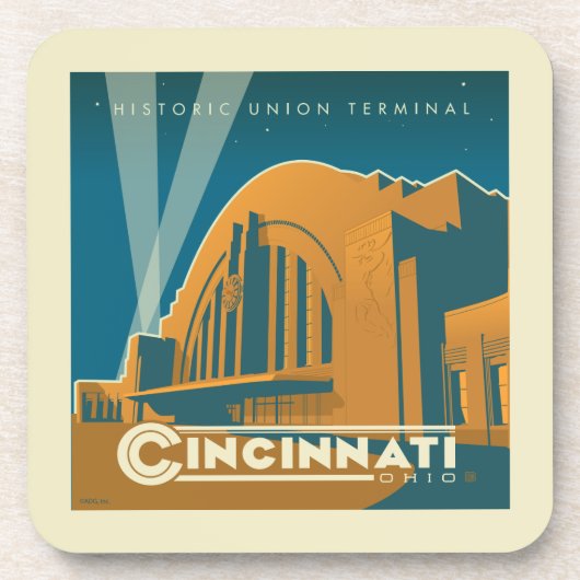 Cincinnati, Ohio | Historische Unieterminal Bier Onderzetter (Voorkant)