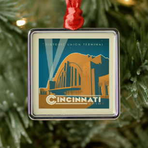 Cincinnati, Ohio   Historische Unieterminal Metalen Ornament