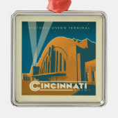 Cincinnati, Ohio | Historische Unieterminal Metalen Ornament (Voorkant)