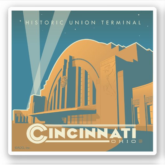 Cincinnati, Ohio | Historische Unieterminal Sticker (Voorkant)