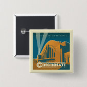 Cincinnati, Ohio | Historische Unieterminal Vierkante Button 5,1 Cm (Voorkant /achterkant)