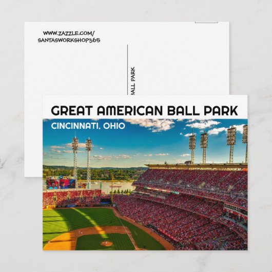 CINCINNATI OHIO HONKBAL BALLPARK BRIEFKAARTEN (Voorkant / Achterkant)