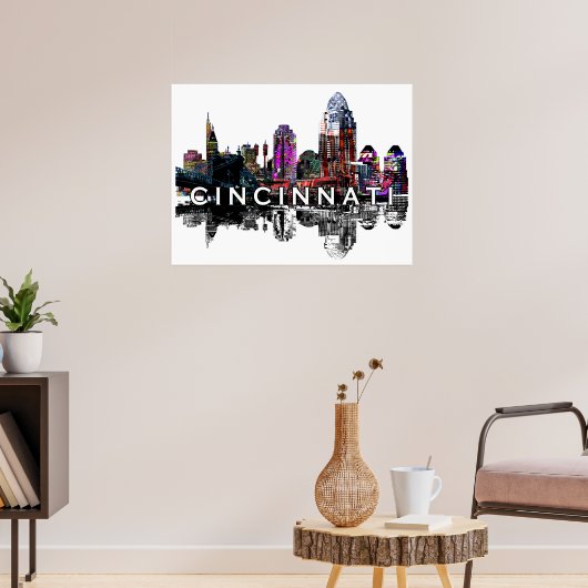 Cincinnati, Ohio in graffiti Poster (Woonkamer 3)