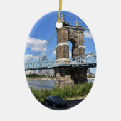 Cincinnati Ohio Keepsake Souvenir Kerstmis Keramisch Ornament (Voorkant)