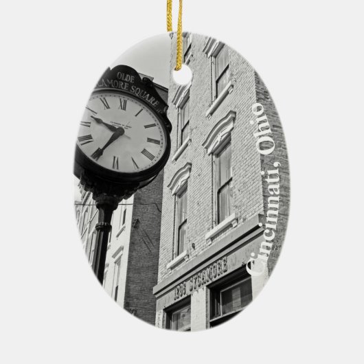 Cincinnati Ohio Keepsake Souvenir Kerstmis Keramisch Ornament (Achterkant)