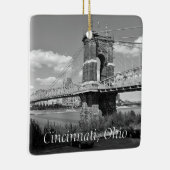 Cincinnati Ohio Keepsake Souvenir Kerstmis Keramisch Ornament (Rechts)