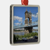 Cincinnati Ohio Keepsake Souvenir Kerstmis Metalen Ornament (Rechts)