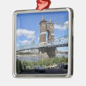 Cincinnati Ohio Keepsake Souvenir Kerstmis Metalen Ornament (Links)
