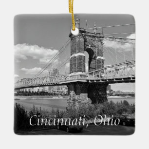 Cincinnati Ohio Keepslag Souvenir Kerstmis Keramisch Ornament