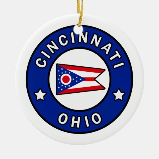 Cincinnati Ohio Keramisch Ornament (Voorkant)