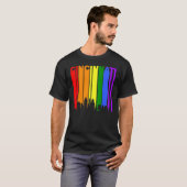 Cincinnati Ohio LGBTQ Gay Pride Rainbow Skyline T-shirt (Voorkant volledig)