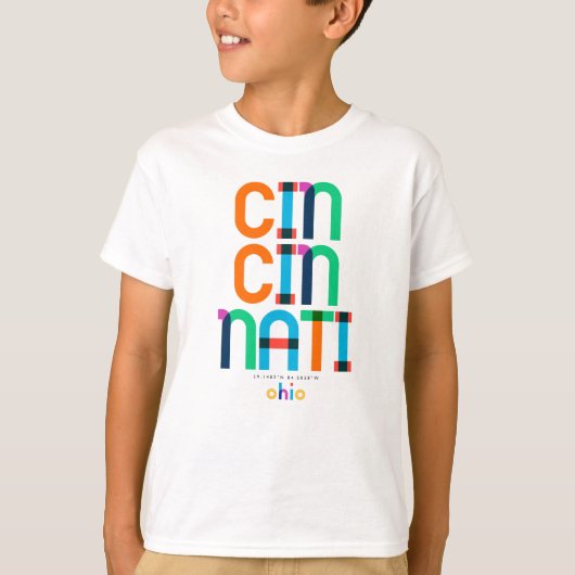 Cincinnati Ohio Mid Century, Pop Art, T-shirt (Voorkant)