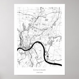 Cincinnati Ohio Modern Simple Map Poster