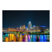 Cincinnati Ohio Night Skyline - Foto afdrukken (Voorkant)