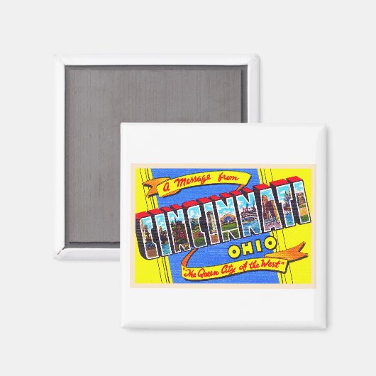 Cincinnati Ohio OH  groot Briefkaart Magneet (Voorkant / Achterkant)